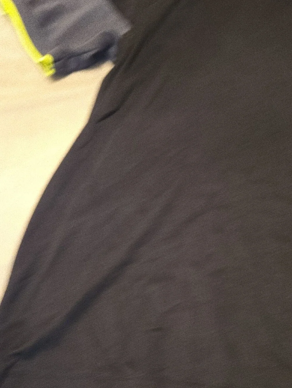 Nike Men's Black Polo with Grey Sleeves and Neon Yellow Trim